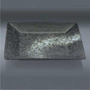Black Porcelain Square Shallow Plate