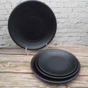 Hoover Black Matte Round Plate
