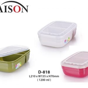 Daison Plastic 2 Compartment Food Container 1200ml D-818