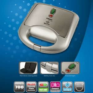 TRIO TWM-9017 Twin Slice Belgian Waffle Maker, Non-Stick (White)