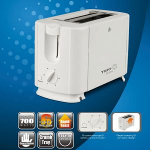 TRIO TTS-662 2 SLICE POP-UP TOASTER (WHITE)