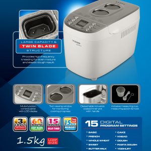 TRIO TBM-222 XDITION TWIN BLADE BREAD MAKER