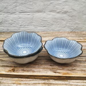 Blue Line Ceramic 4“ Lotus Plate 莲花盘